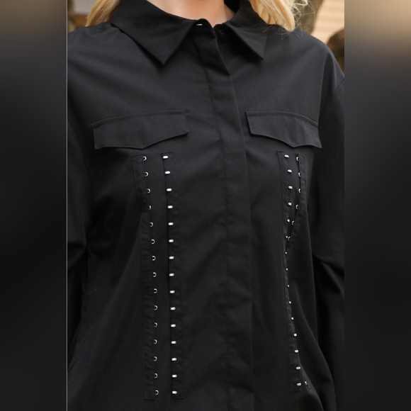 #289 SALE🛑 S,M,L Long Sleeve Button Down Collared Dress - Picture 3 of 5